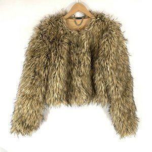 🌹 Sparkle & Fade | Fuzzy Shaggy Faux Fur Jacket